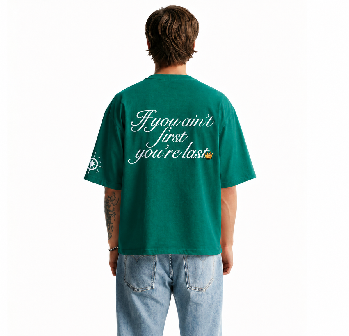 Green Boxy Fit Tshirt